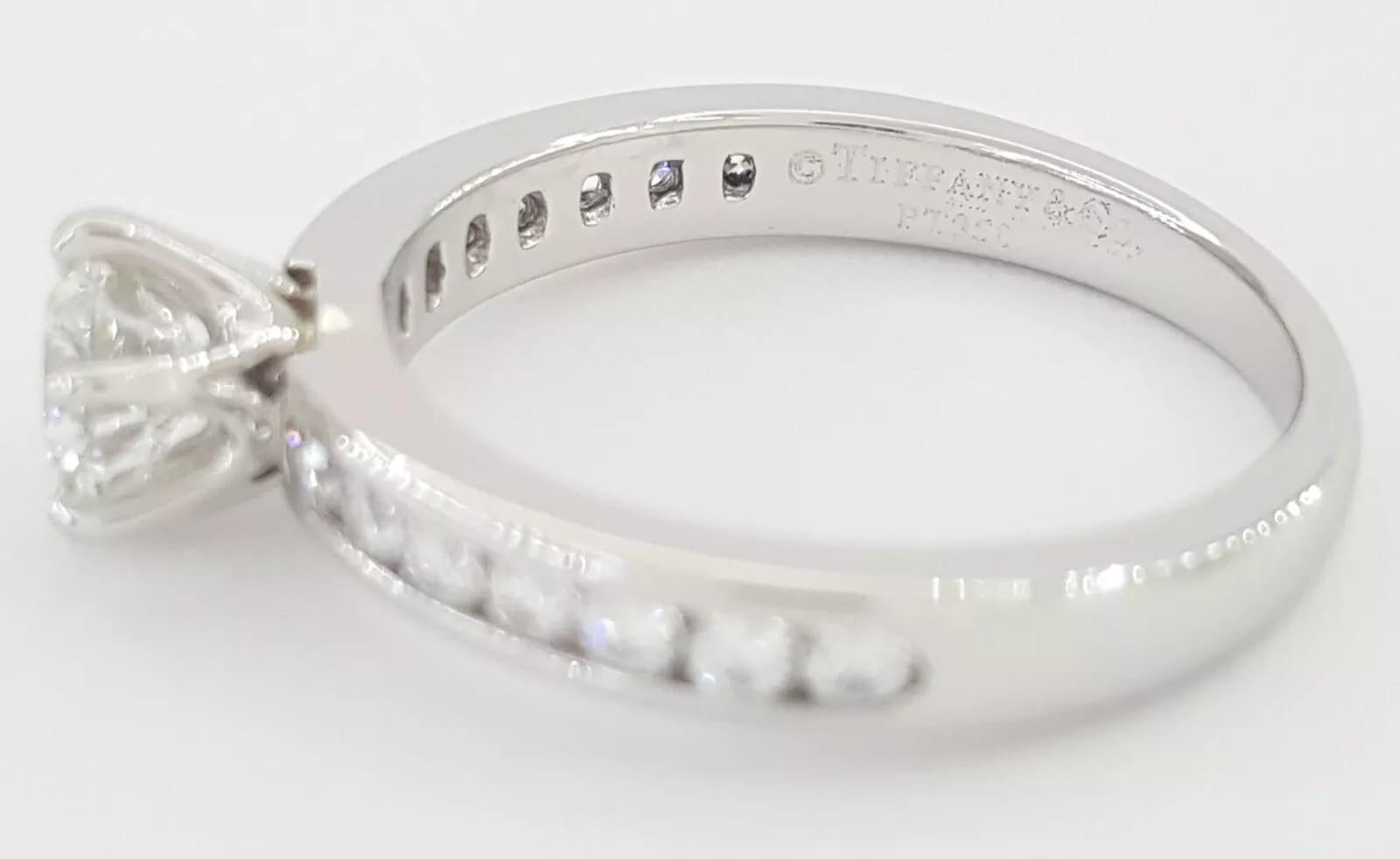 Tiffany & Co. Platinum Channel-Set Diamond Engagement Ring For Sale 1