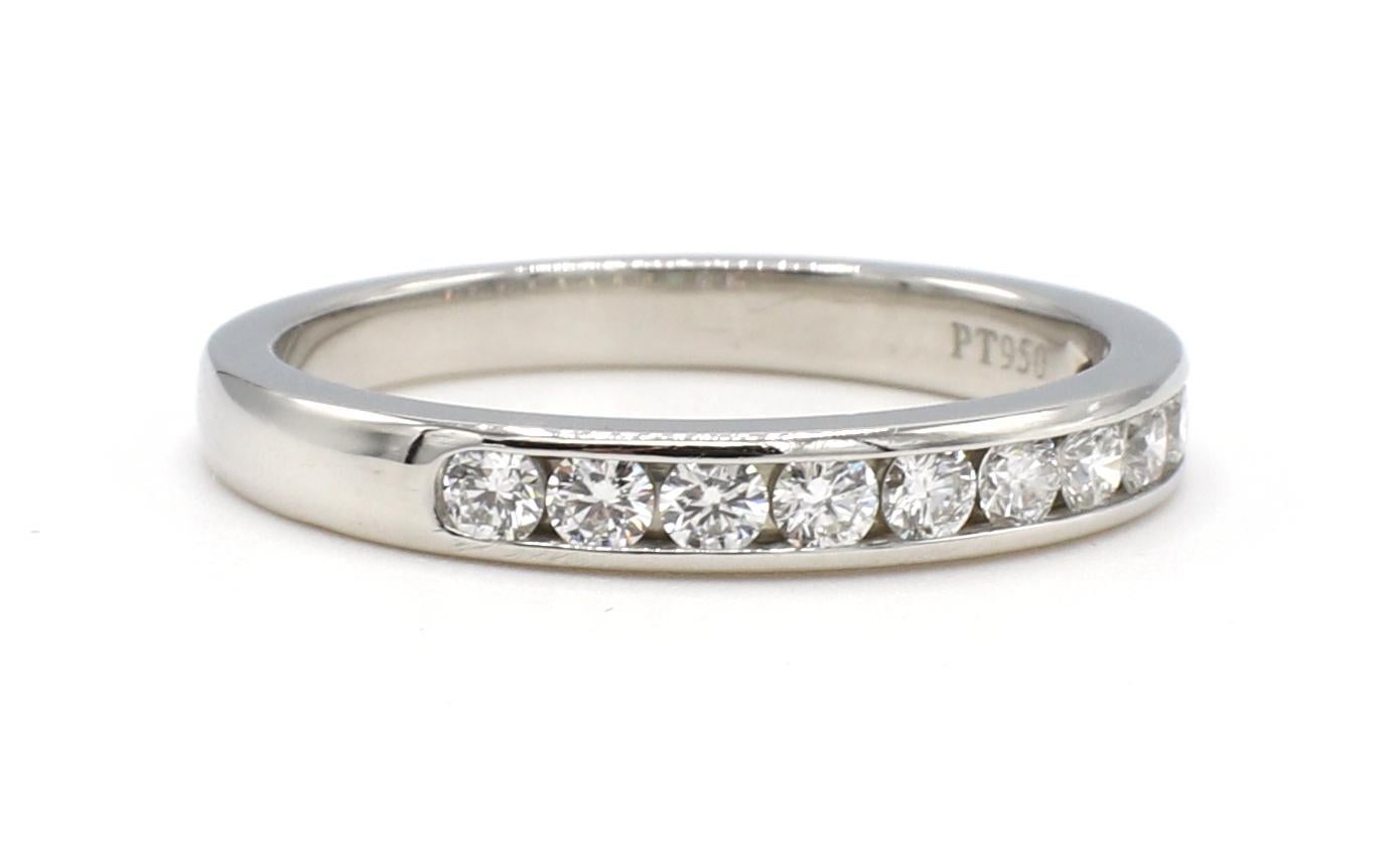Modern Tiffany & Co. Platinum Channel Set Diamond Wedding Band Ring