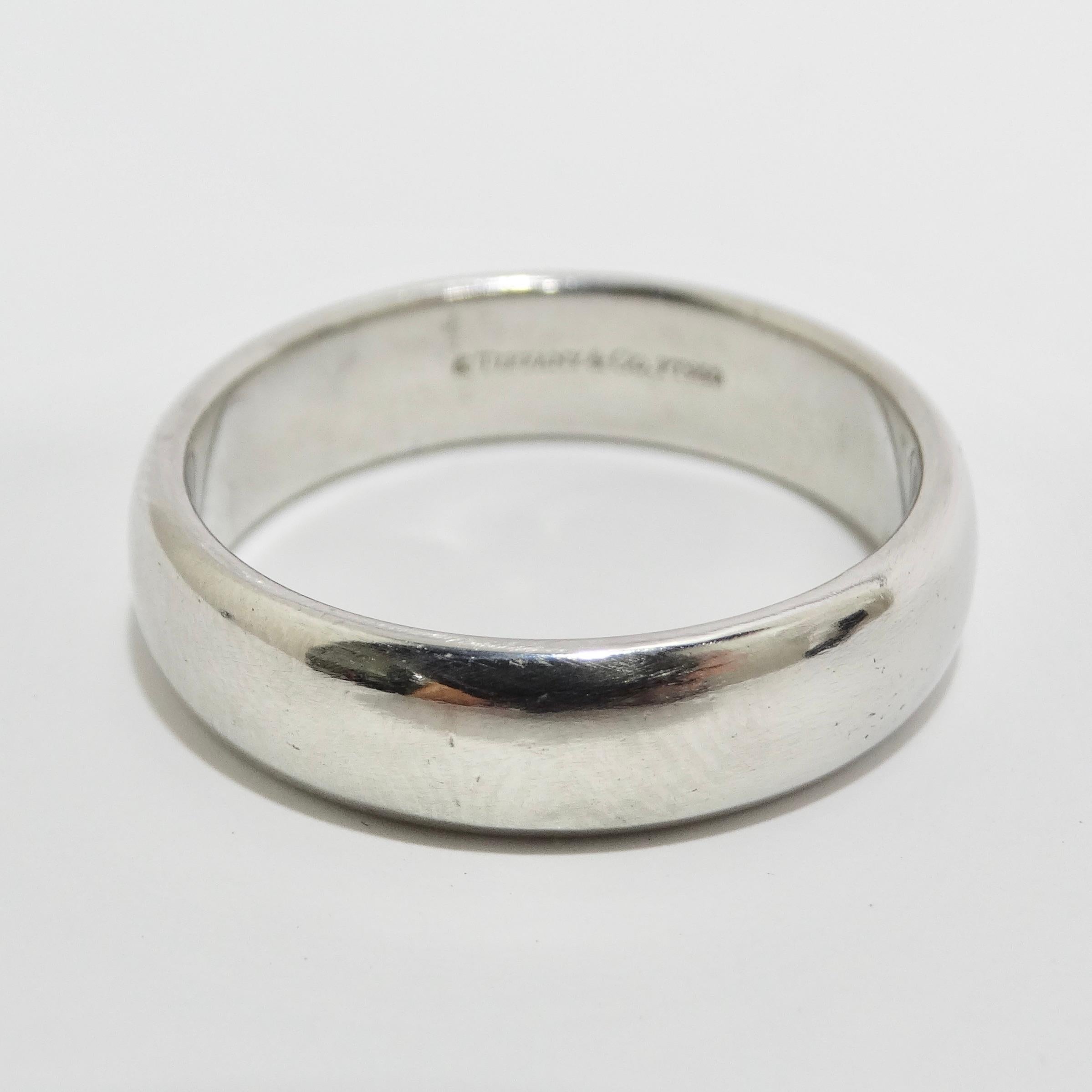 Women's or Men's Tiffany & Co Platinum Cigar Bend Ring For Sale