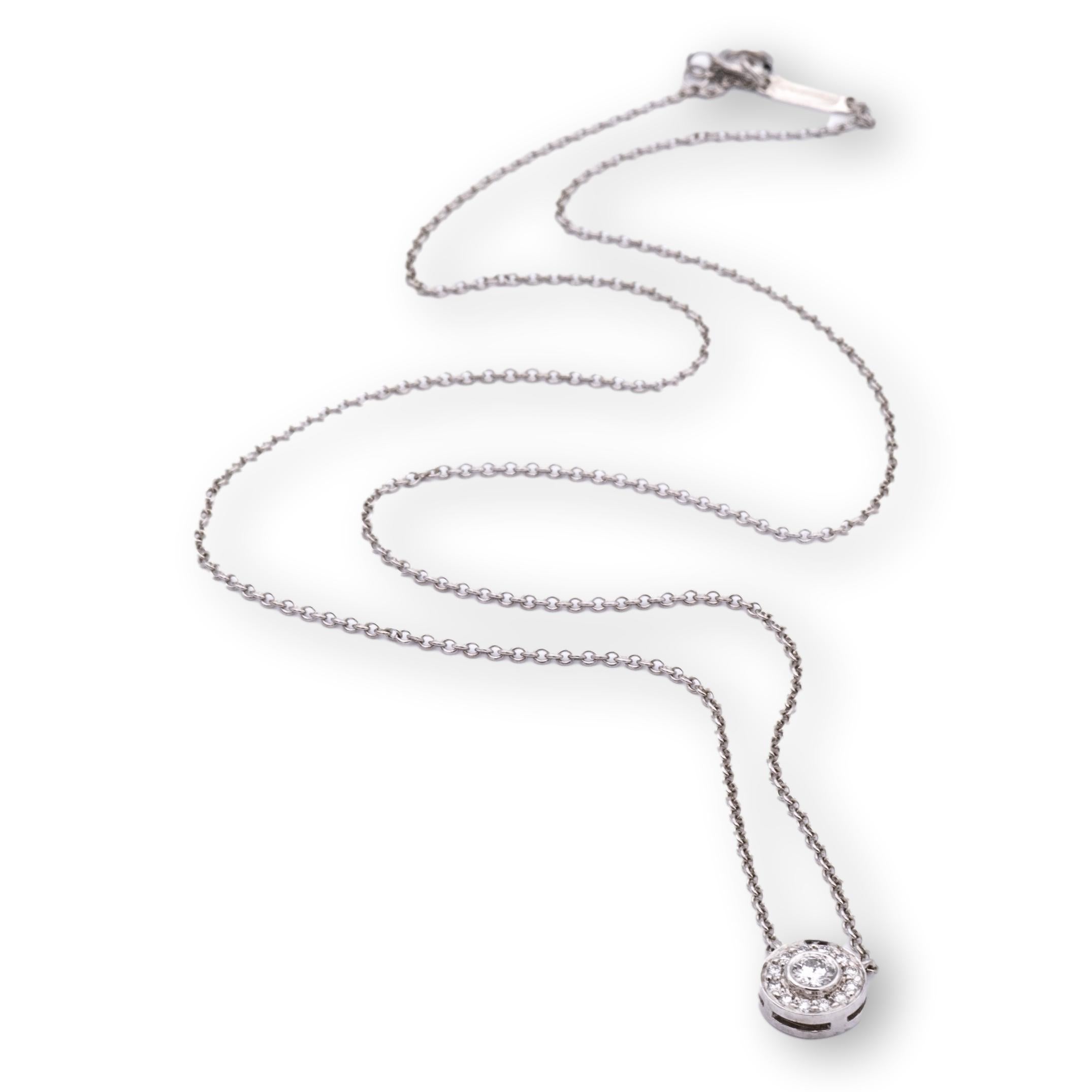 Tiffany and Co. Platinum Circlet Pendant Necklace .12 Ct Diamond F VVS ...