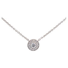 Tiffany & Co. Platinum Circlet Pendant Necklace .12 Ct Diamond F VVS 16" Long