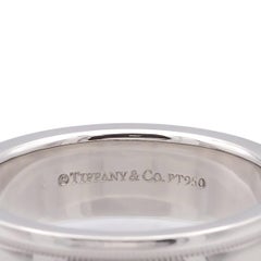 Tiffany & Co. Platinum Classic Double Milgrain Men’s Band Ring, 6mm, Size 8.5