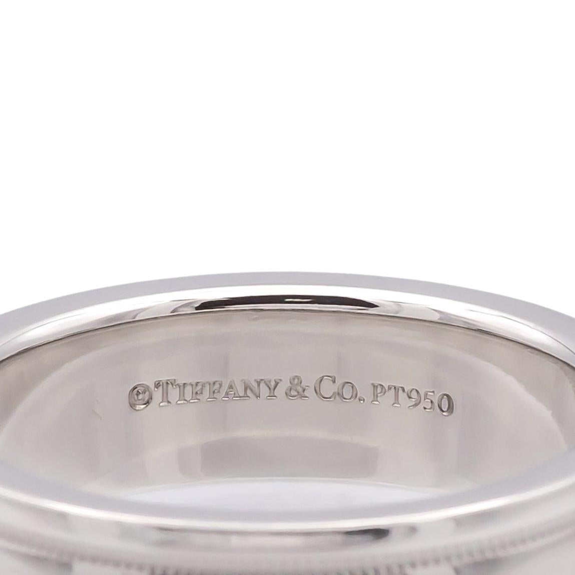 Tiffany & Co. Platinum Classic Double Milgrain Men’s Band Ring, 6mm, Size 8.5 4