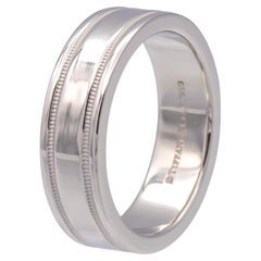 Tiffany & Co. Platin Classic Double Milgrain Herrenring, 6 mm, Größe 8,5