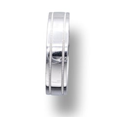 Tiffany & Co. Platinum Classic Double Mill-Grain Men's Band Ring