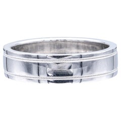 Tiffany & Co. Platinum Classic Double Mill-Grain Men's Band Ring