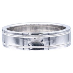 Tiffany & Co. Platinum Classic Double Mill-Grain Men's Band Ring