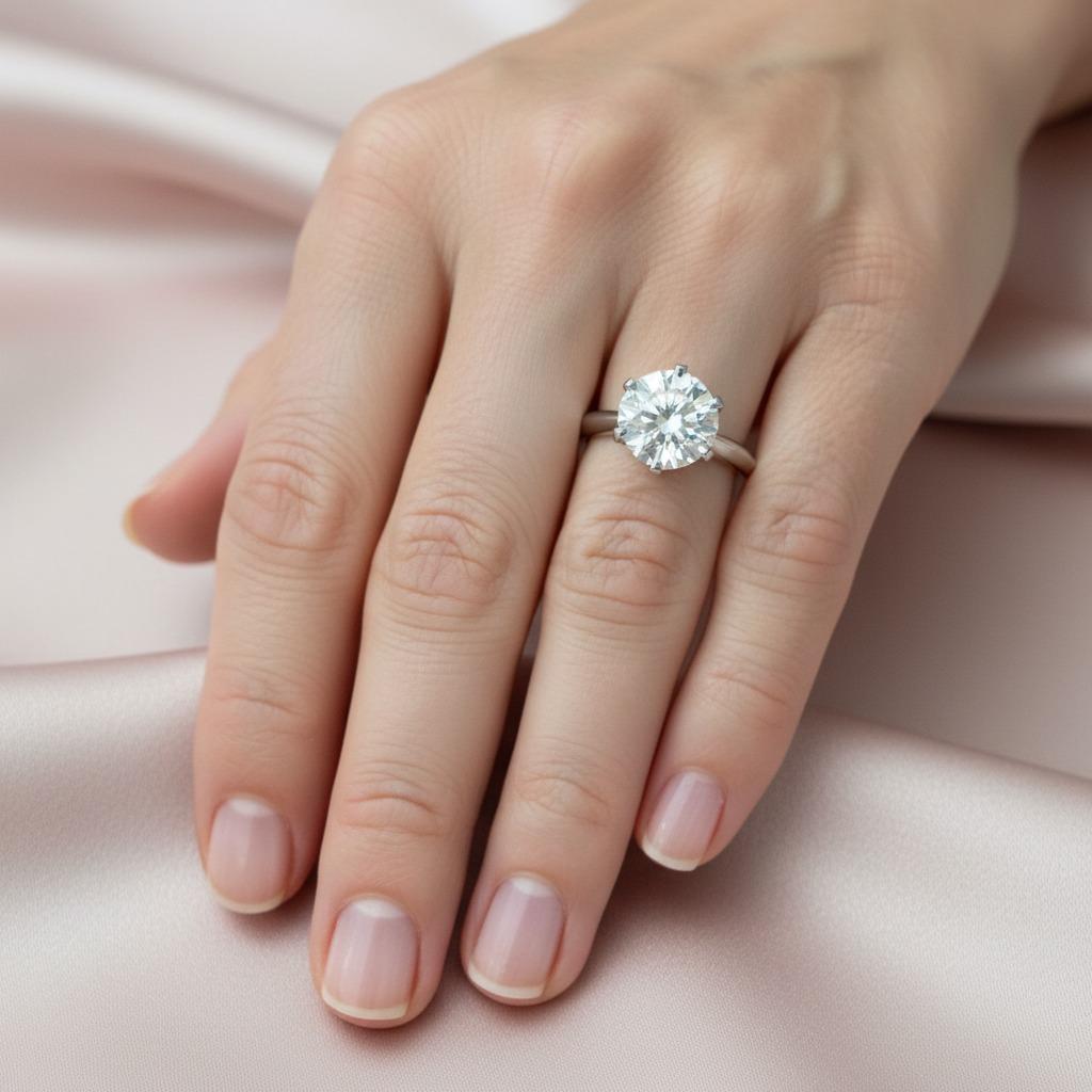 Moderne Tiffany & Co. Bague de fiançailles classique en platine avec diamant à six branches en vente