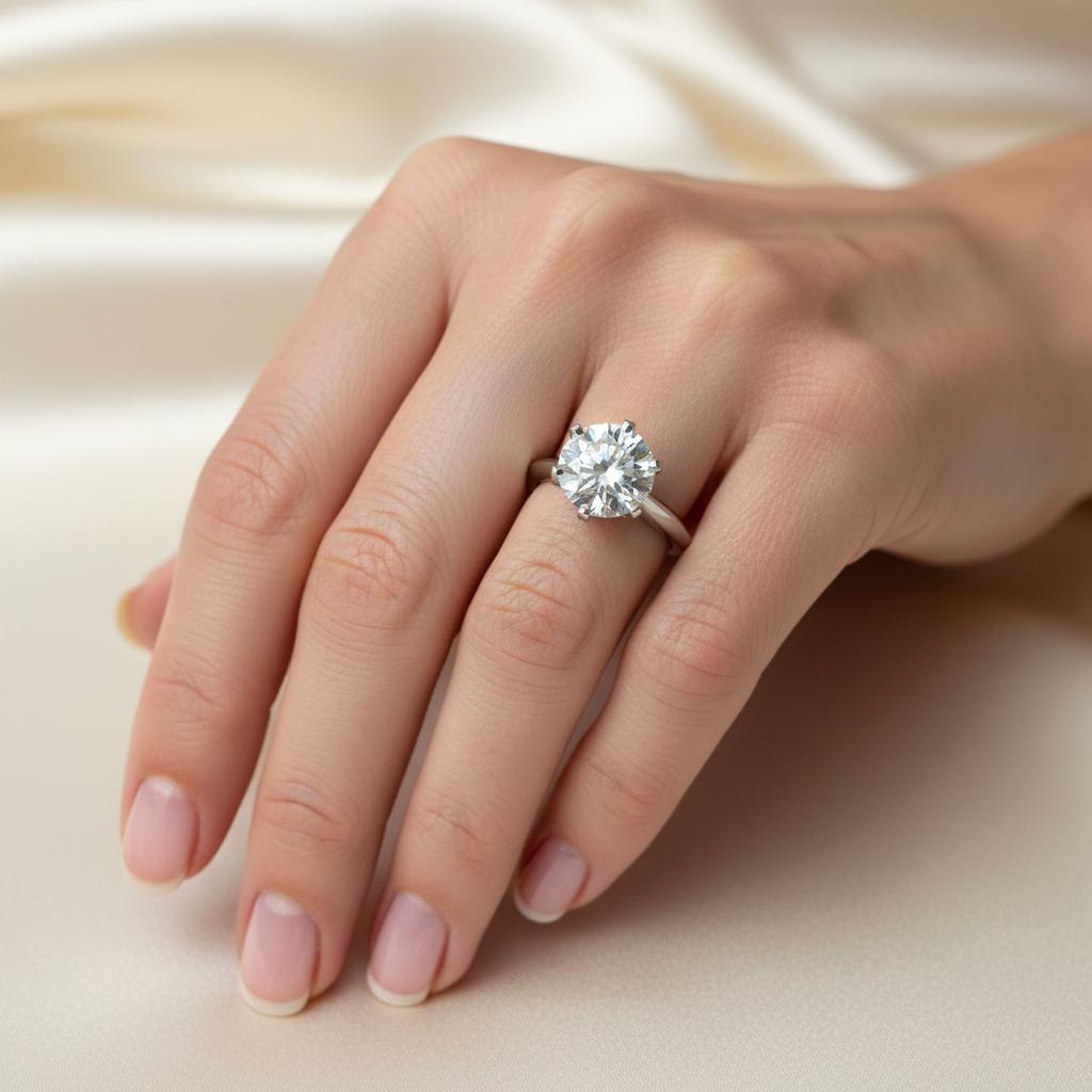 Tiffany & Co. Anello di fidanzamento classico in platino con diamante a sei punte In condizioni ottime in vendita a Chicago, IL