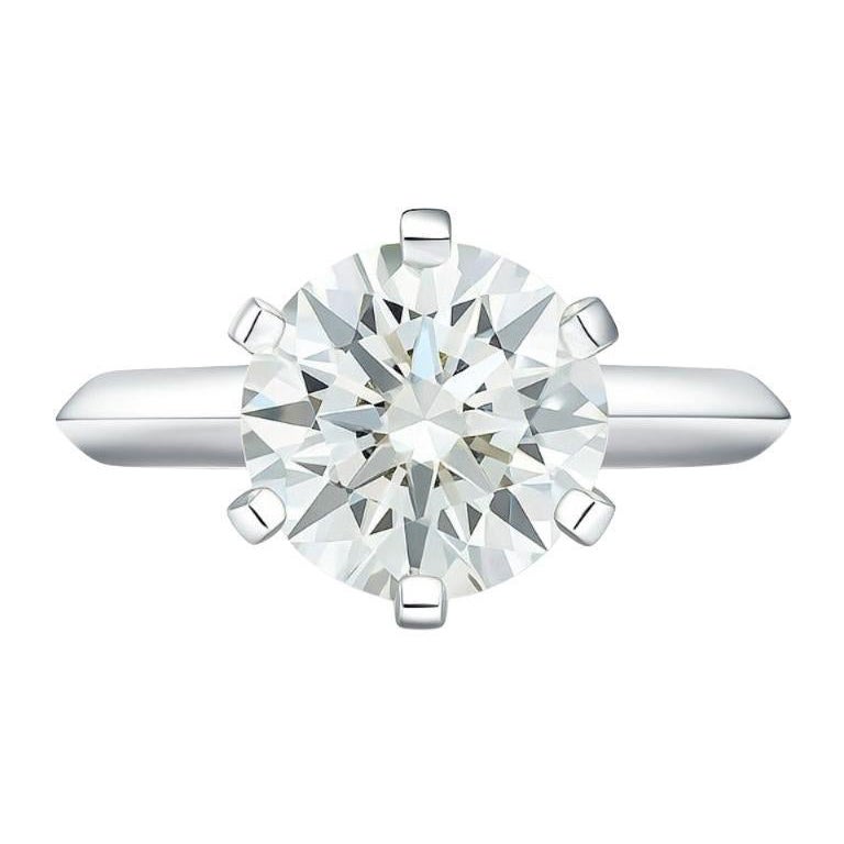 Tiffany 
Co. Bague de fiançailles classique en platine avec diamant à six branches
