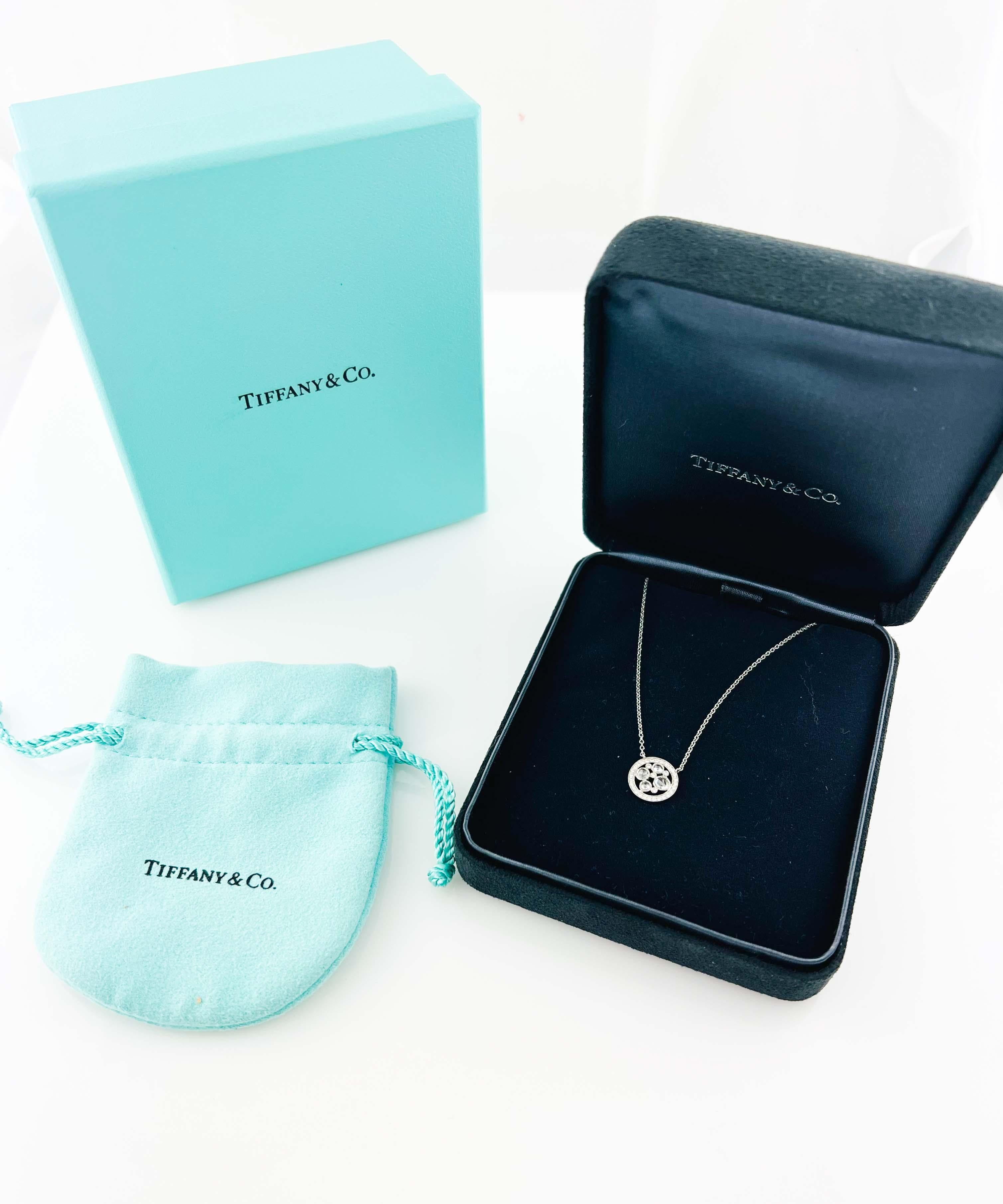 Tiffany & Co. Platinum Cobblestone Rose Cut Diamond Pendant Necklace 6