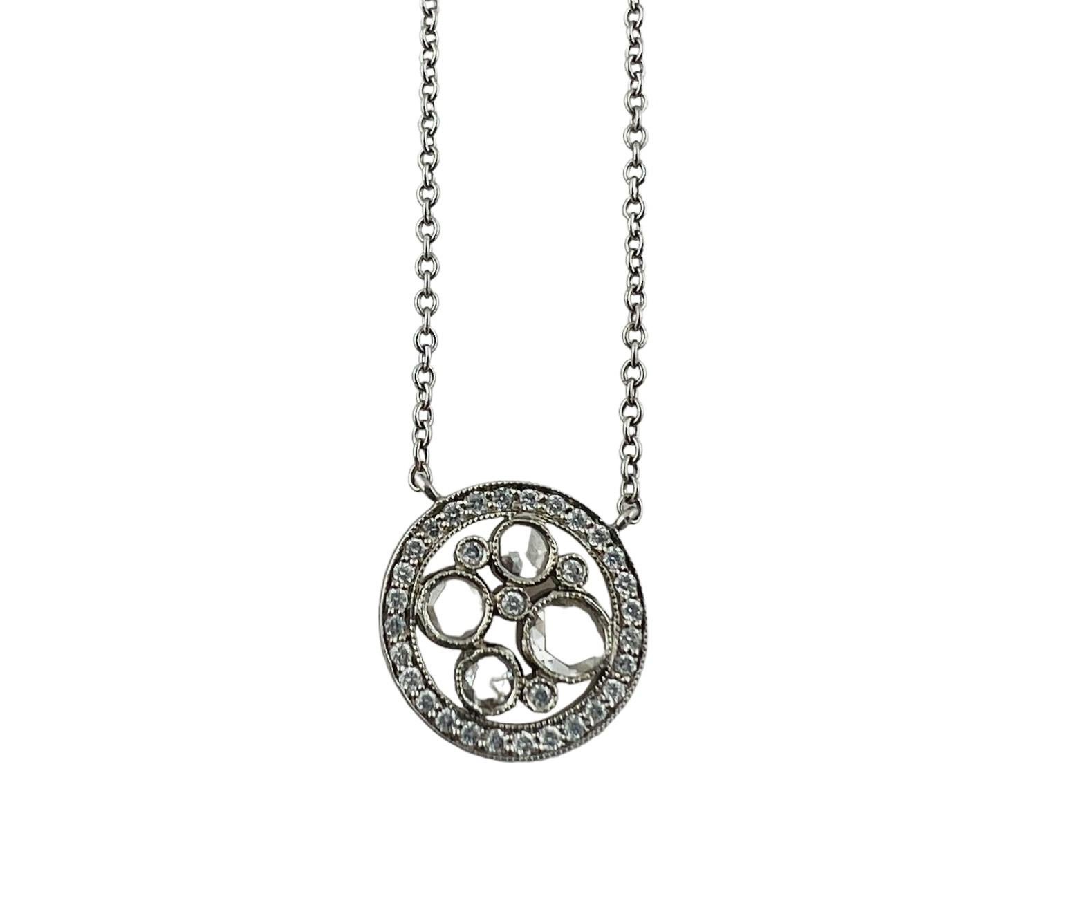 Tiffany & Co. Platinum Cobblestone Rose Cut Diamond Pendant Necklace 8
