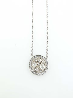 Tiffany & Co. Platinum Cobblestone Rose Cut Diamond Pendant Necklace