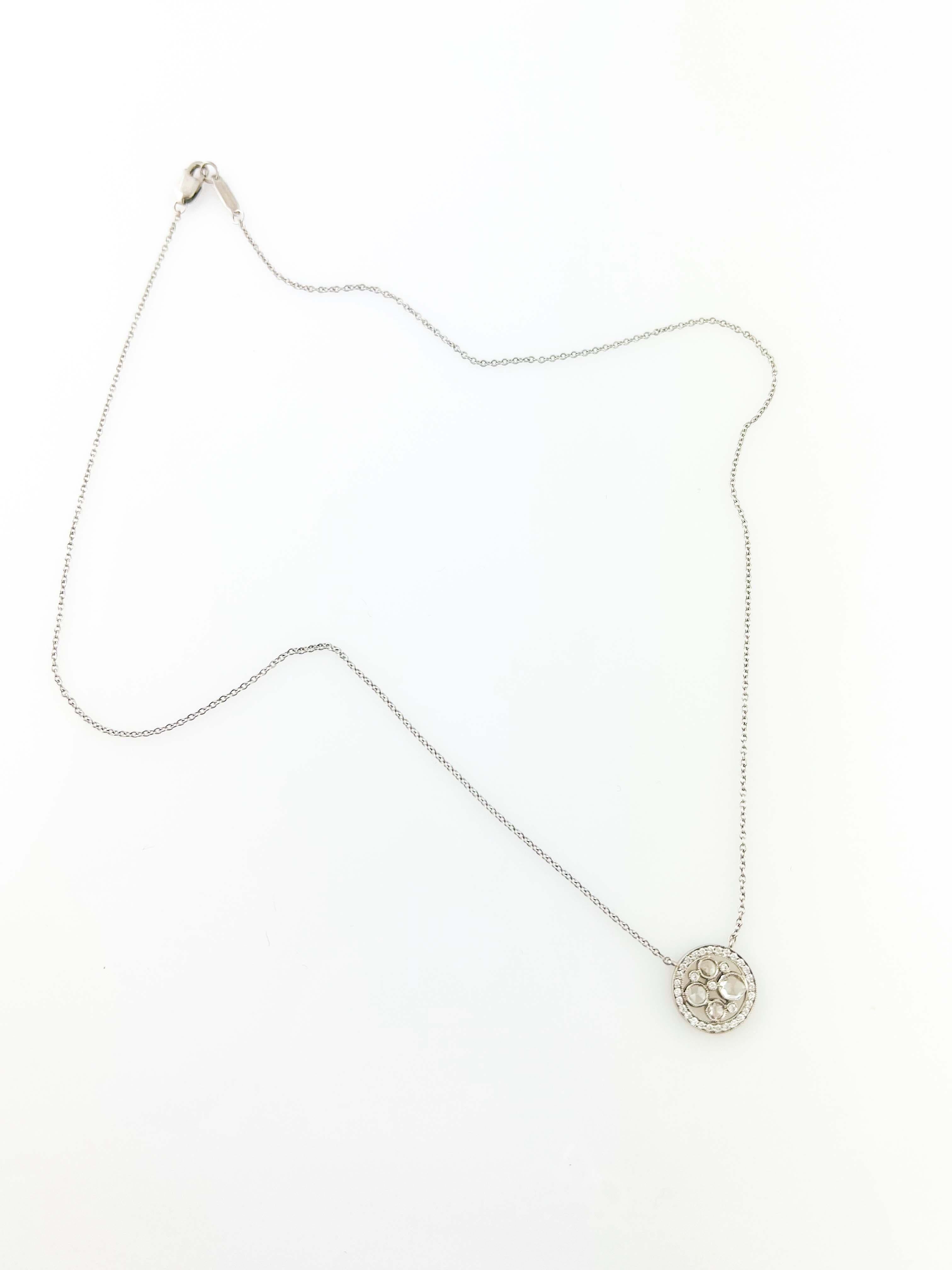 Women's Tiffany & Co. Platinum Cobblestone Rose Cut Diamond Pendant Necklace