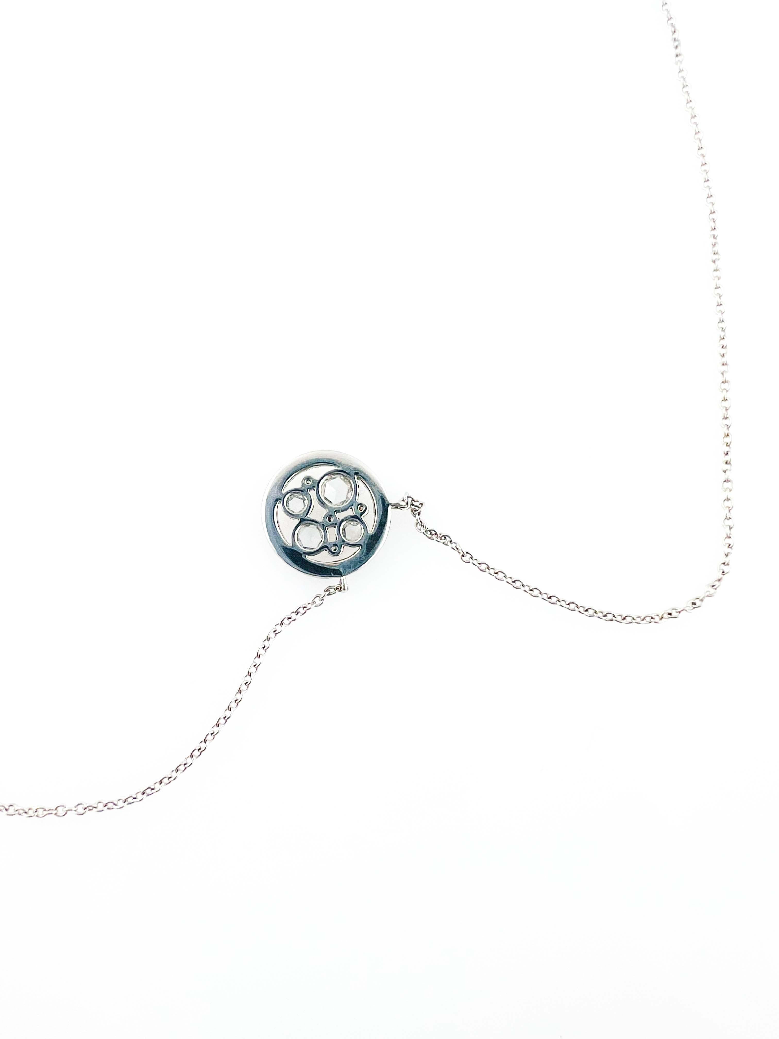 Tiffany & Co. Platinum Cobblestone Rose Cut Diamond Pendant Necklace 1