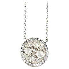 Tiffany & Co. Platinum Cobblestone Rose Cut Diamond Pendant Necklace