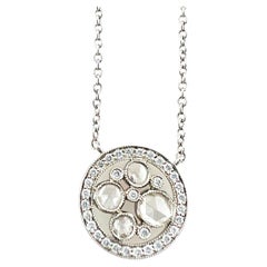 Tiffany & Co. Collier pendentif en platine avec diamants taille rose et cobblestone