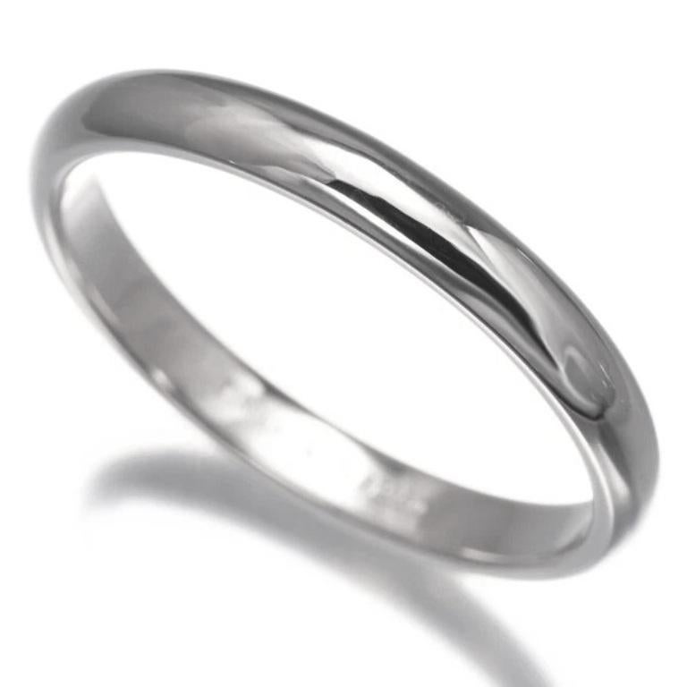 TIFFANY & Co. Anneau de mariage en platine 3mm Comfort Fit 10

 Métal : Platine 
 Taille : 10 
 Largeur de la bande : 3 mm
 Poids : 6.0 grammes
 Poinçon : TIFFANY&CO. PT950
 Condit : Excellent état, comme neuf.

Édition limitée, n'est plus