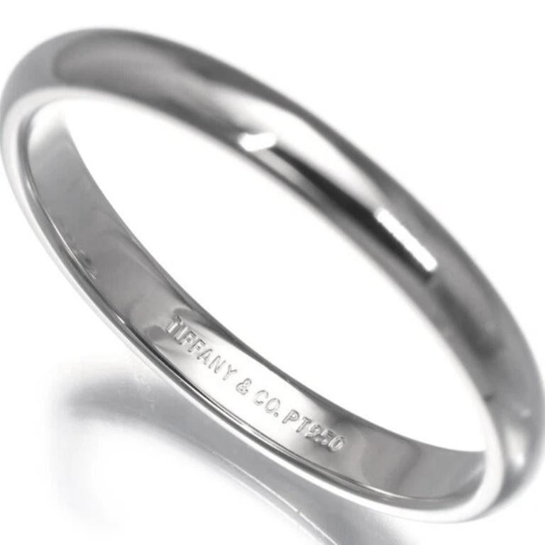 TIFFANY & Co. Anneau de mariage en platine à ajustement confortable 10 Excellent état - En vente à Los Angeles, CA