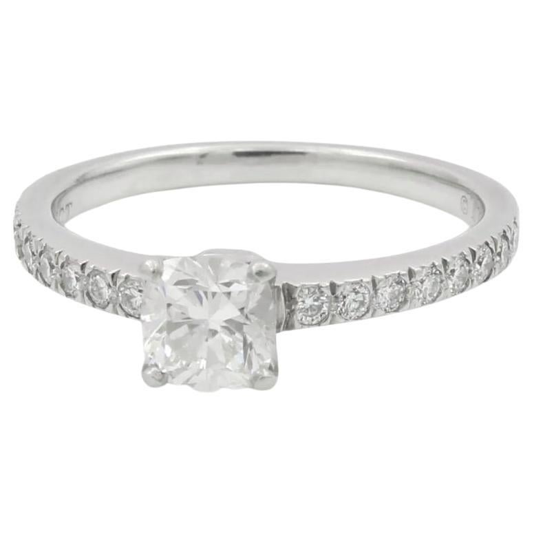TIFFANY & Co. Platinum Cushion Cut .55ct Diamond Engagement Ring 5.5