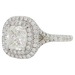 Tiffany & Co. Platinum Cushion Cut Diamond Engagement Ring