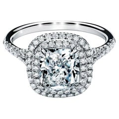 Tiffany & Co. Platinum Cushion Cut Diamond Engagement Ring