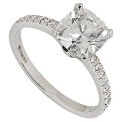 Tiffany & Co. Novo-Ring aus Platin mit 2,22 Karat Diamant im Kissenschliff G/VVS1