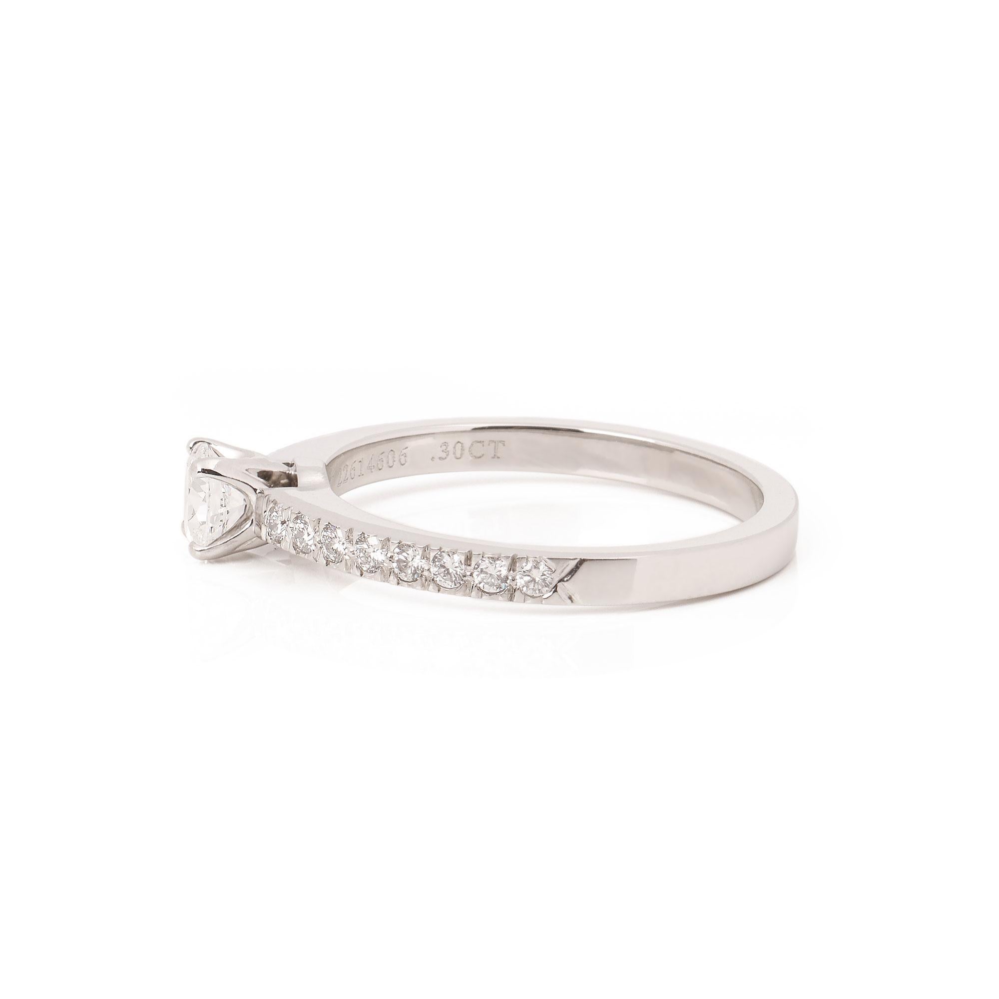 Contemporary Tiffany & Co. Platinum Cushion Cut Diamond Single Stone Ring 