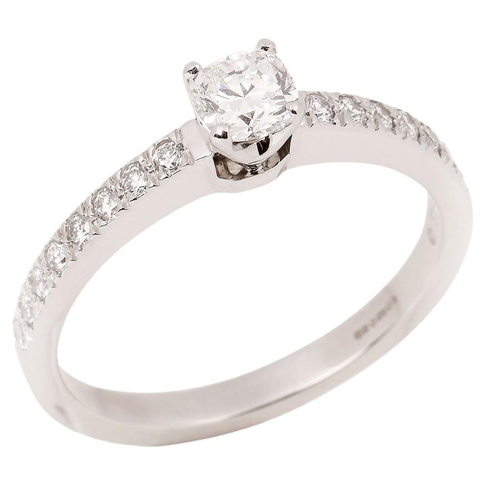 Tiffany & Co. Platinum Cushion Cut Diamond Single Stone Ring 