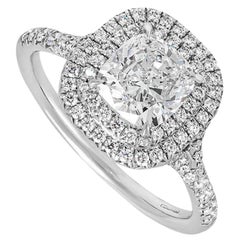 Tiffany & Co. Anello Soleste in platino con diamante taglio cuscino 1,55 ct G/VS1