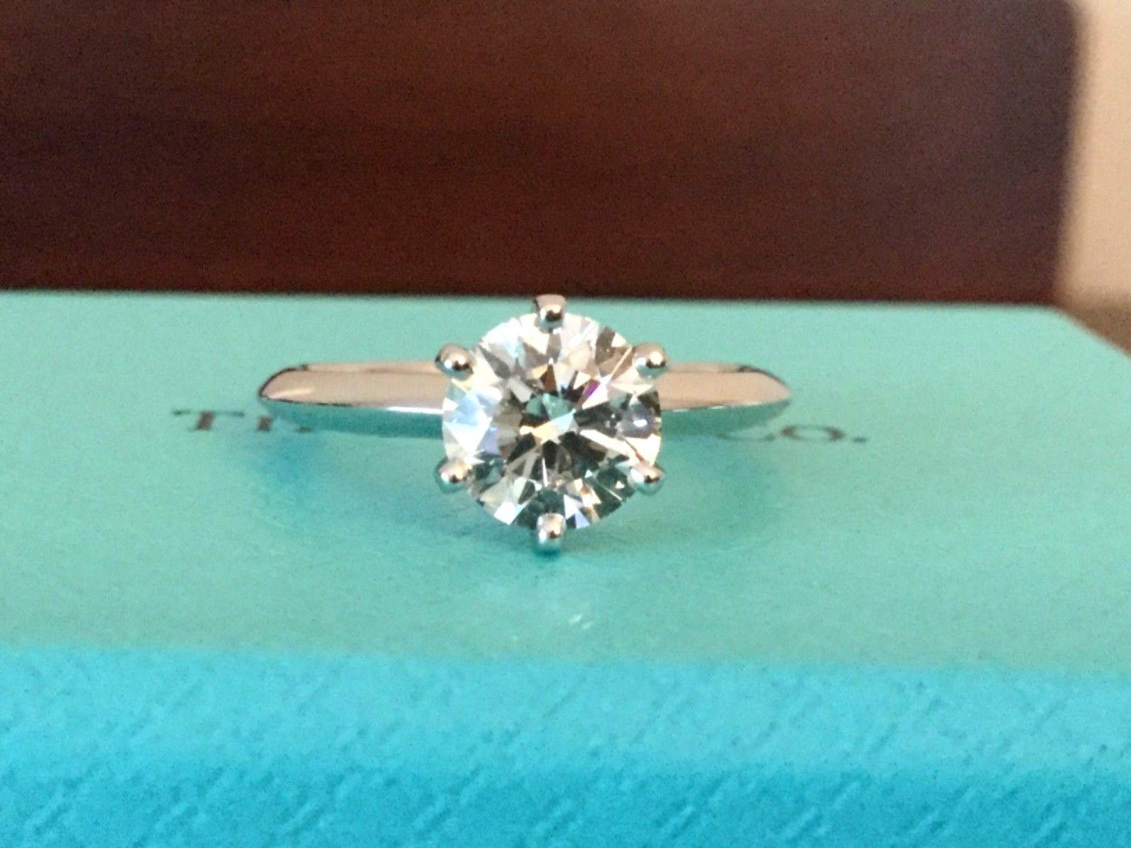 Tiffany & Co. Platinum Diamond 1.00 Carat Round Engagement Ring 2018 New 5
