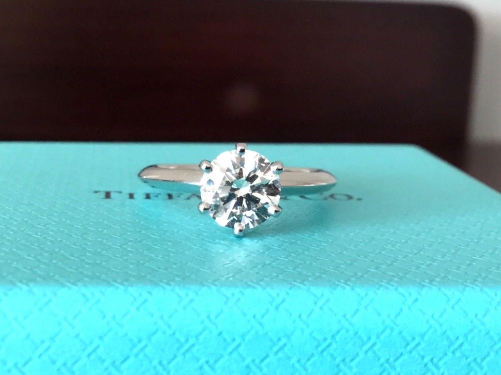 Being offered for your consideration is a 2018 model Tiffany & Co Platinum and Diamond 1.00 carat natural round engagement ring set in the classic 6 prong setting.  The ring is basically brand new due to a 3 week engagement.  The ring shows like