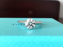 Tiffany & Co. Platinum Diamond 1.00 Carat Round Engagement Ring 2018 New
