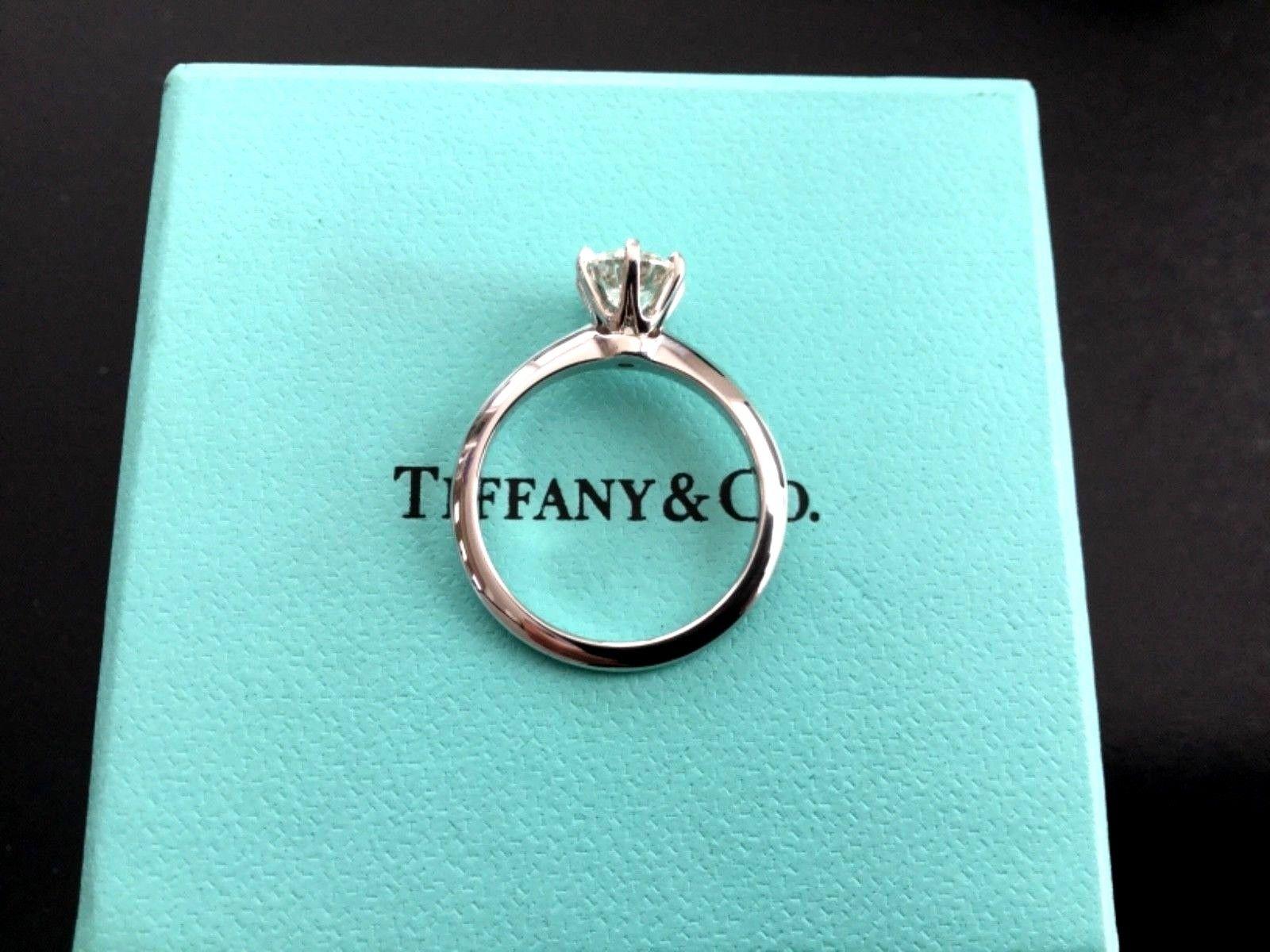 Tiffany & Co. Platinum Diamond 1.02 Carat Round Engagement Ring Unworn 5
