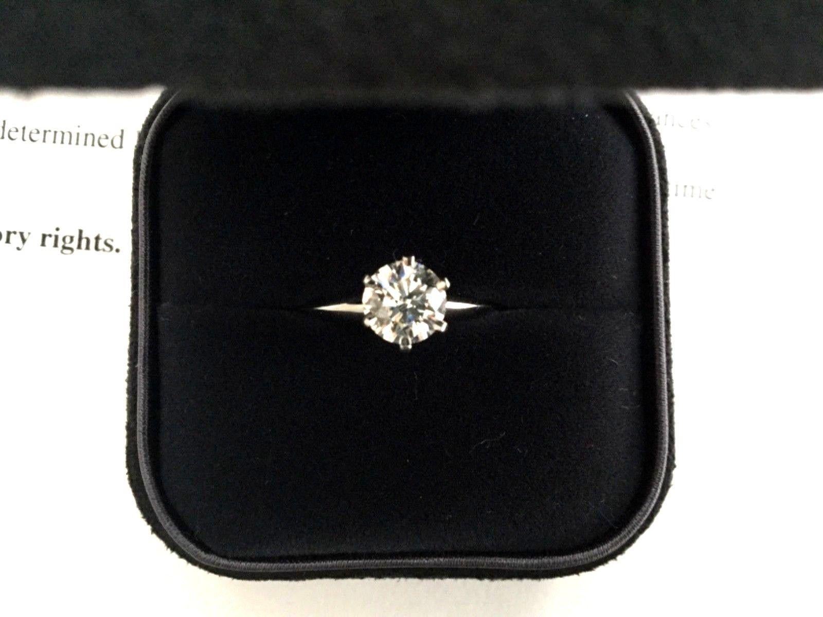 Tiffany & Co. Platinum Diamond 1.02 Carat Round Engagement Ring Unworn 6