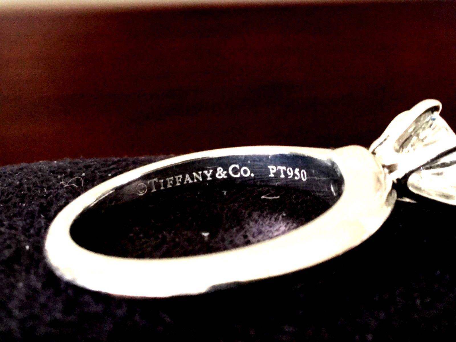 Tiffany & Co. Platinum Diamond 1.05 Carat Round Engagement Ring H 6