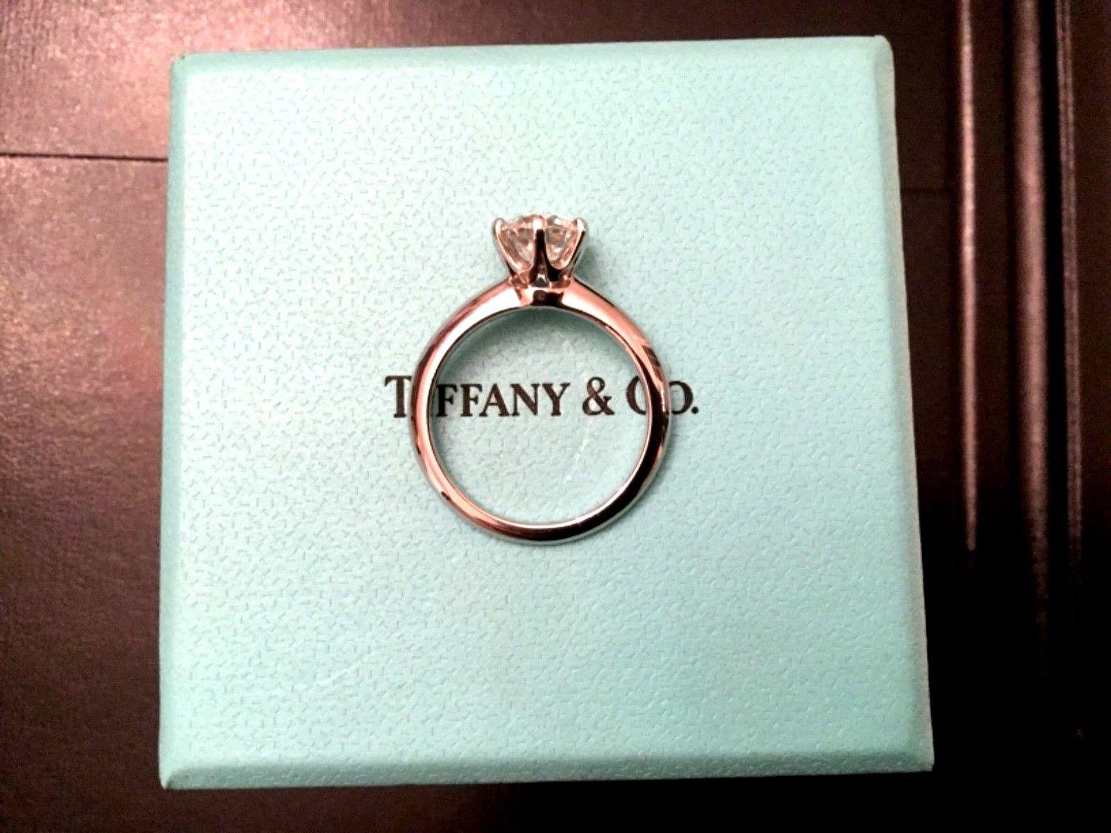 Tiffany & Co. Platinum Diamond 1.08 Carat Round Engagement Ring H VS2 7