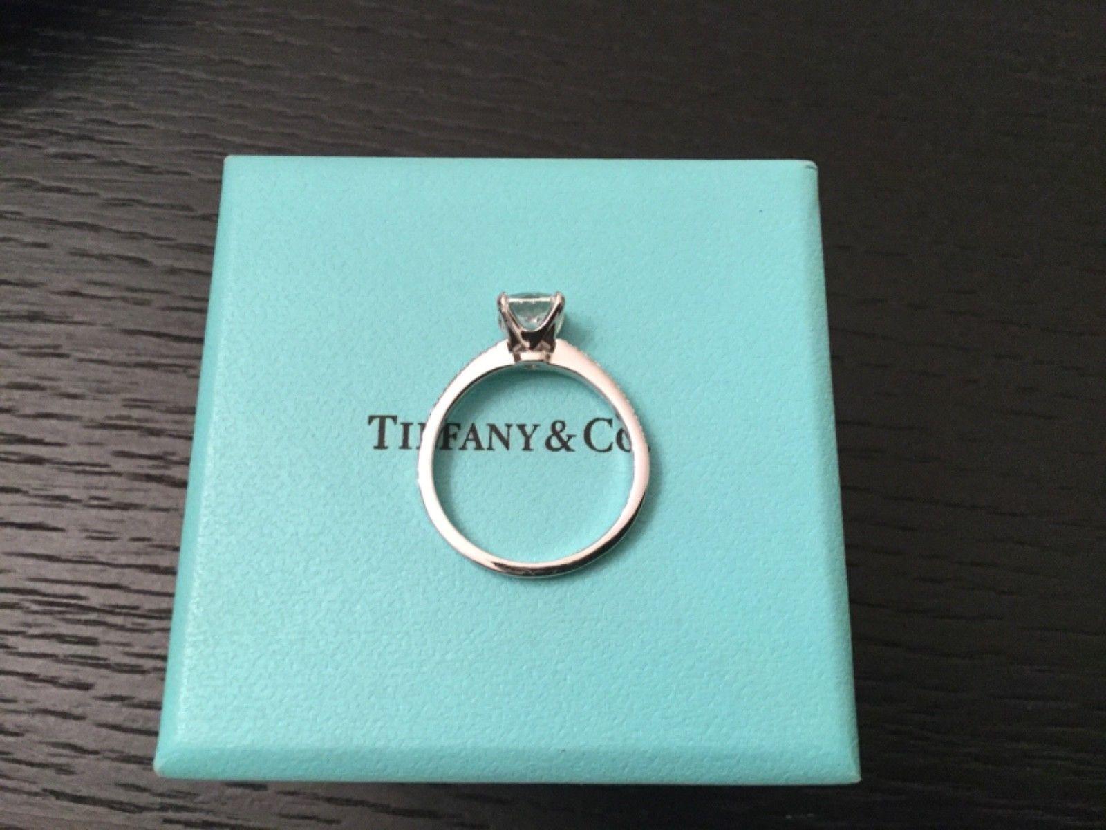 Tiffany & Co. Platinum Diamond 1.09 Carat NOVO Engagement Ring H VS2 5