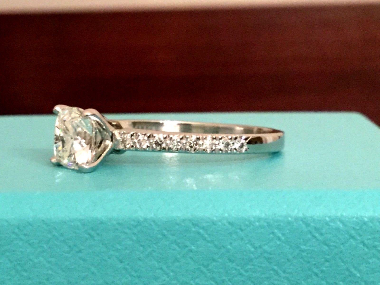 Tiffany & Co. Platinum Diamond 1.09 Carat NOVO Engagement Ring H VS2 6
