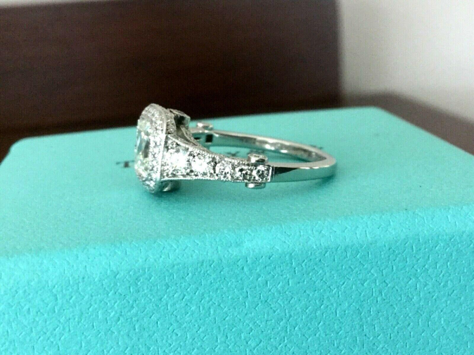Cushion Cut Tiffany & Co. Platinum Diamond 1.12 Carat Legacy Engagement Ring H VS1 Custom
