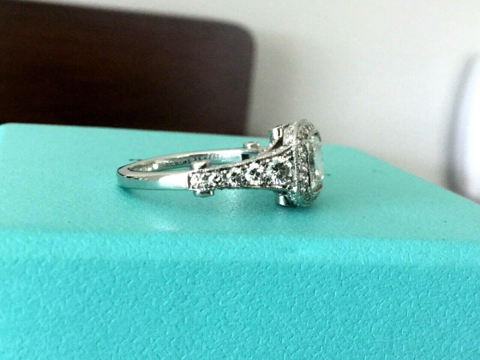 Tiffany & Co. Platinum Diamond 1.12 Carat Legacy Engagement Ring H VS1 Custom In Excellent Condition In Middletown, DE