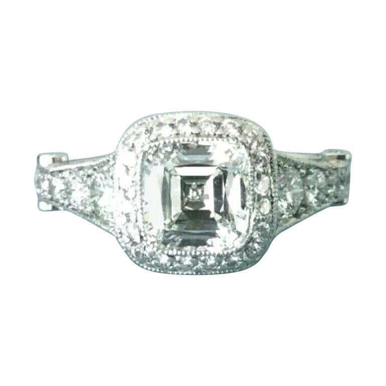 Tiffany & Co. Platinum Diamond 1.12 Carat Legacy Engagement Ring H VS1 Custom