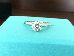 Tiffany & Co. Platinum Diamond 1.13 Carat Round Engagement Ring I VVS1