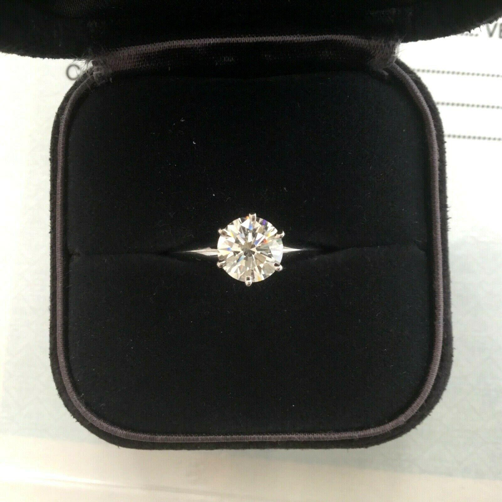 Women's Tiffany & Co. Platinum Diamond 1.13 Carat Round Engagement Ring I VVS1 For Sale