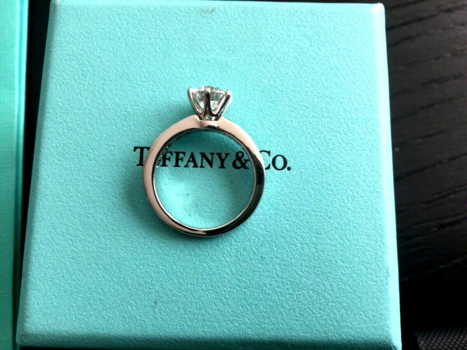 Tiffany & Co. Platinum Diamond 1.17 Carat Round Engagement Ring G VS2 7