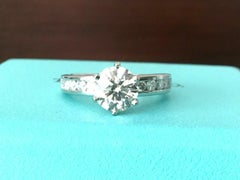 Tiffany & Co. Platinum Diamond 1.17 Carat Round Engagement Ring G VS2