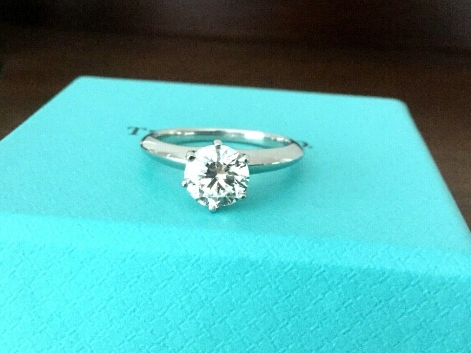 Tiffany & Co. Platinum Diamond 1.19 Carat Round Engagement Ring H VS2 Triple Exc 5