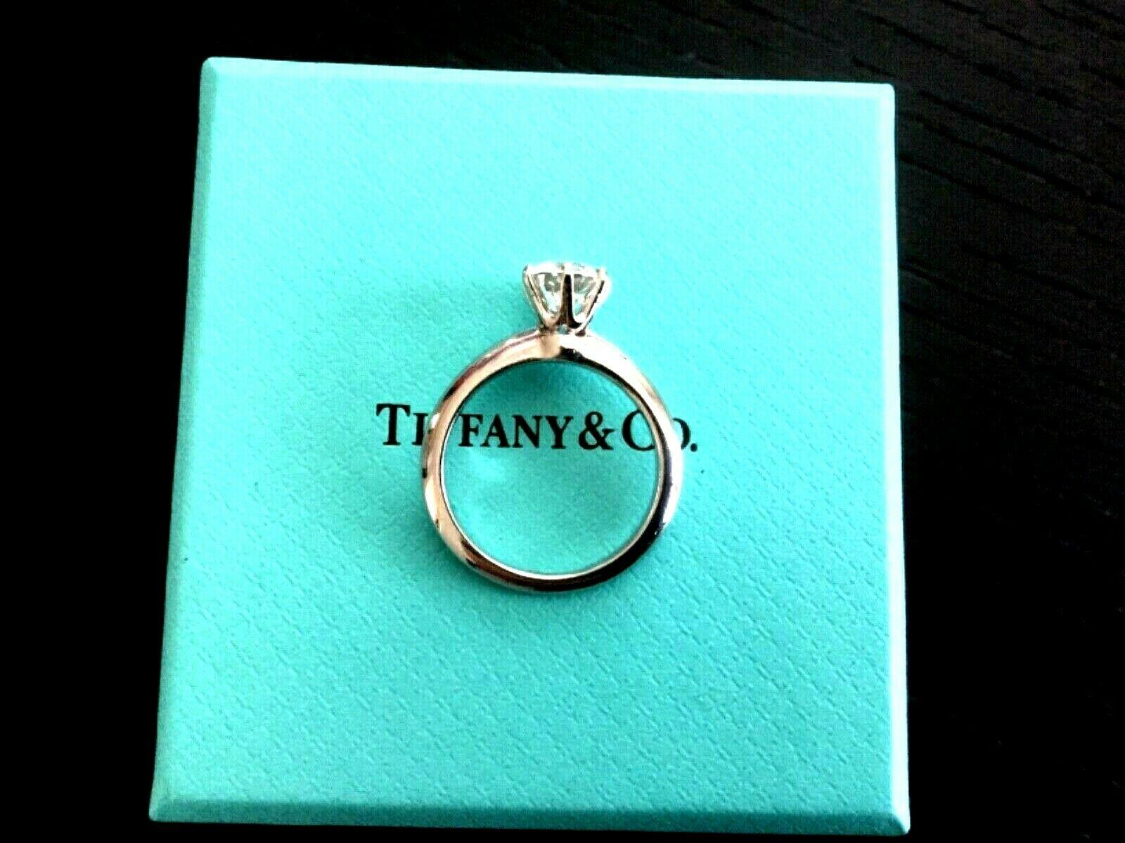 Tiffany & Co. Platinum Diamond 1.19 Carat Round Engagement Ring H VS2 Triple Exc 6
