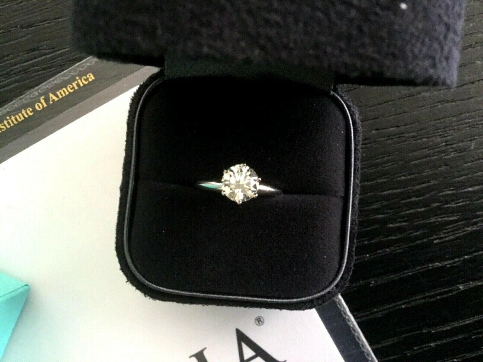 Tiffany & Co. Platinum Diamond 1.19 Carat Round Engagement Ring H VS2 Triple Exc 7