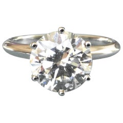 Tiffany & Co. Platinum Diamond 1.19 Carat Round Engagement Ring H VS2 Triple Exc